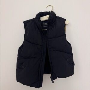 Zara Kids Midnight Black Quilted Vest